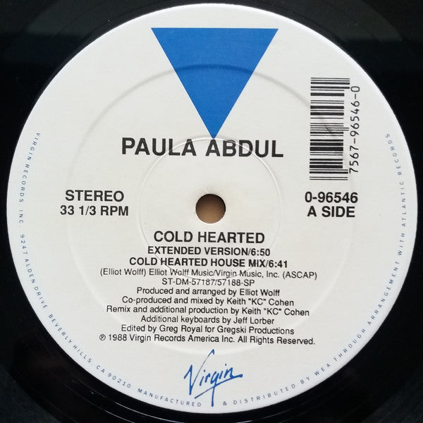 Paula Abdul : Cold Hearted (12", Single, SP)