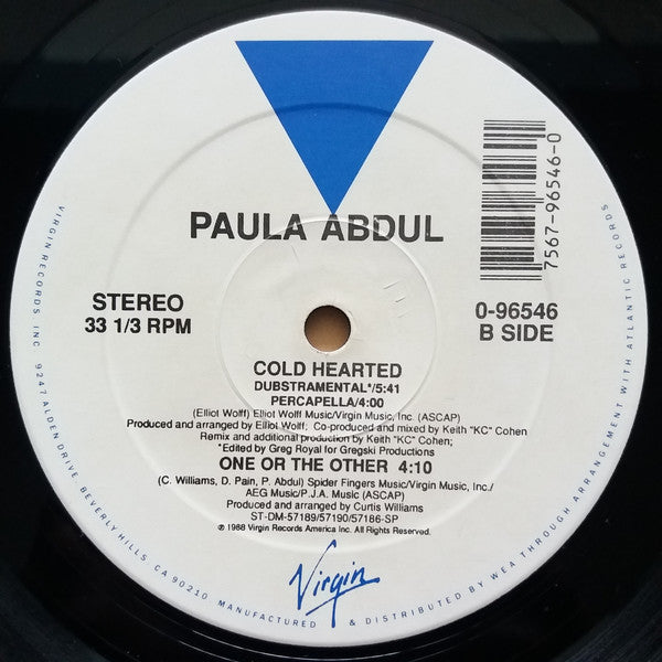 Paula Abdul : Cold Hearted (12", Single, SP)