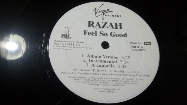 Razah (2) : Feel So Good (12", Promo)