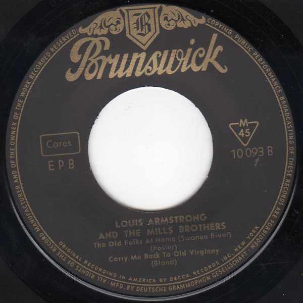 Louis Armstrong And The Mills Brothers : Louis Armstrong And The Mills Brothers (7", EP, RE)