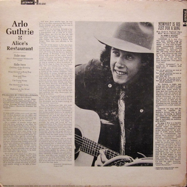 Arlo Guthrie : Alice's Restaurant (LP, Album, RP, Pit)