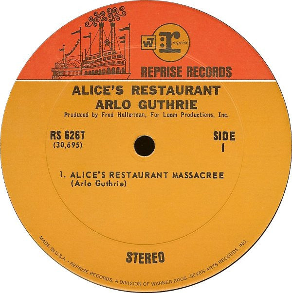 Arlo Guthrie : Alice's Restaurant (LP, Album, RP, Pit)