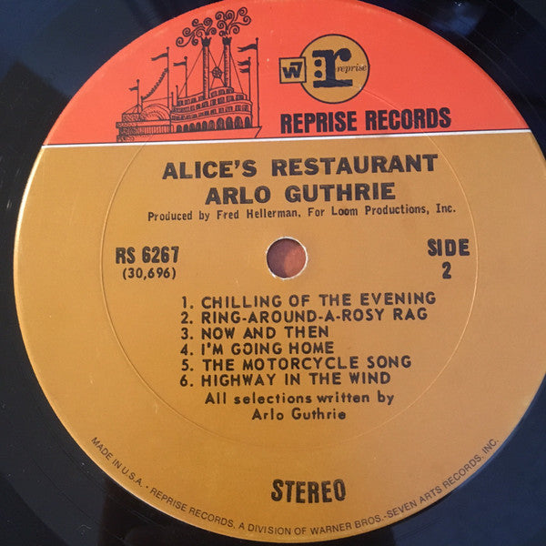 Arlo Guthrie : Alice's Restaurant (LP, Album, RP, Pit)