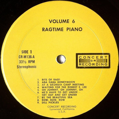 No Artist : Ragtime Piano (LP)