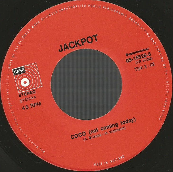 Jackpot : Coco (Not Coming Today) (7", Single)