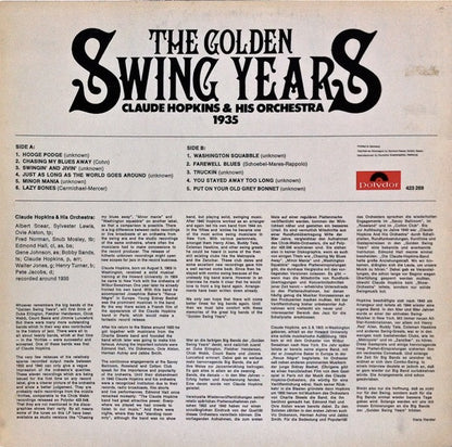 Claude Hopkins And His Orchestra : The Golden Swing Years (1935) (LP, Album)