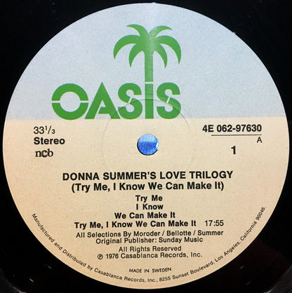 Donna Summer : A Love Trilogy (LP, Album, P/Mixed)