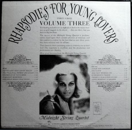 Midnight String Quartet : Rhapsodies For Young Lovers Volume Three (LP, Album)