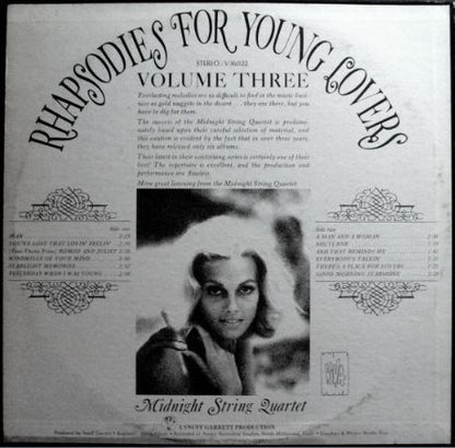 Midnight String Quartet : Rhapsodies For Young Lovers Volume Three (LP, Album)