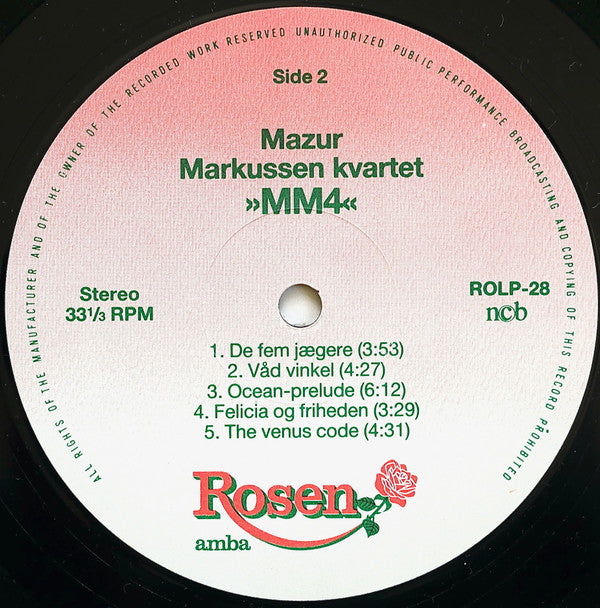 Mazur Markussen Kvartet : MM 4 (LP, Album)