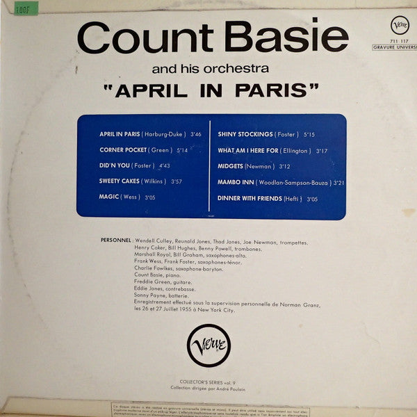 Count Basie Orchestra : April In Paris (LP, Album)