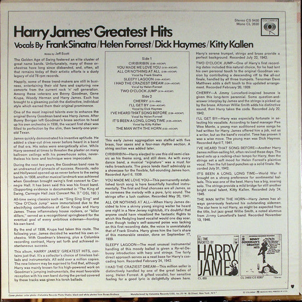 Harry James (2) : Harry James' Greatest Hits (LP, Comp, RE, Pit)