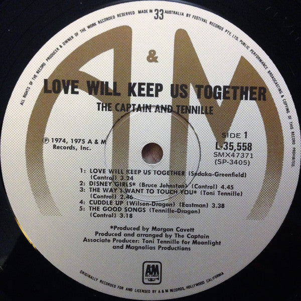 Captain And Tennille : Love Will Keep Us Together (LP, Album)