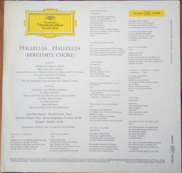 Berliner Händel-Chor, Radio-Symphonie-Orchester Berlin, Günther Arndt : Halleluja... Halleluja (Berühmte Chöre) (LP)