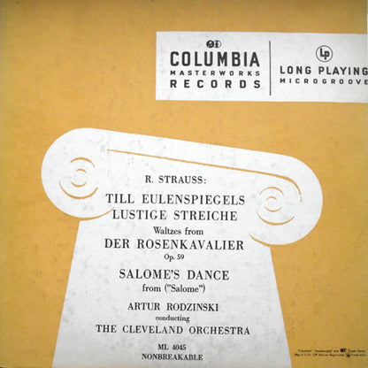 Richard Strauss - Artur Rodzinski Conducting The Cleveland Orchestra : Till Eulenspiegels Lustige Streiche ‧ Waltzes From Der Rosenkavalier ‧ Salome's Dance (LP, Album, Mono)