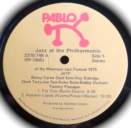 Various : JATP (Jazz At The Philharmonic At The Montreux Jazz Festival 1975) (LP, Album, Ind)