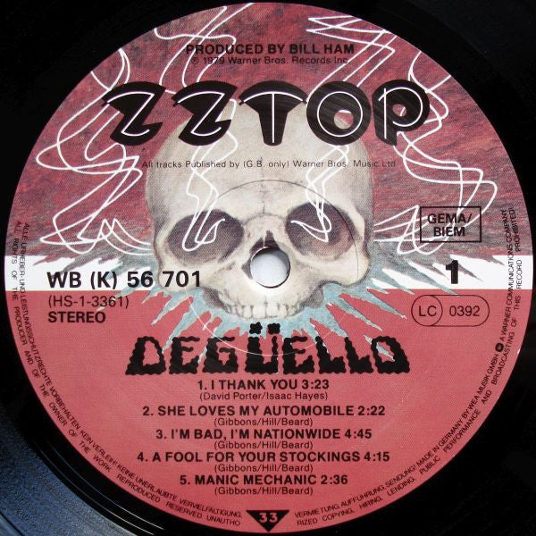 ZZ Top : Degüello (LP, Album, RE)