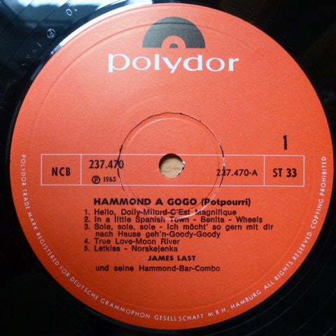 James Last & His Hammond Bar Combo : Hammond À GoGo (27 Melodien Zum Tanzen Und Träumen) (LP, Album)