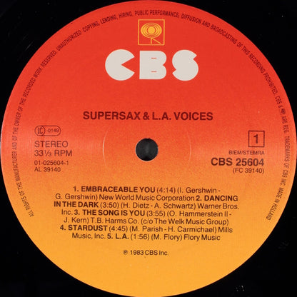 Supersax & L. A. Voices : Supersax & L.A. Voices (LP, Album)