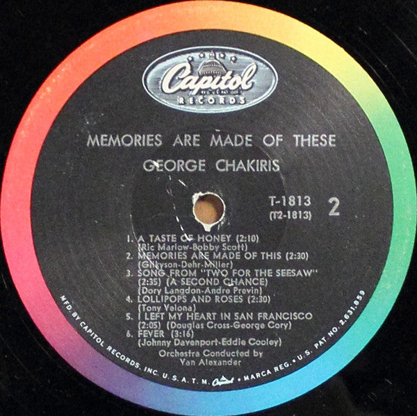 George Chakiris : Memories Are Made Of These: Twelve Of The Finest Songs Of Our Time (LP, Mono)