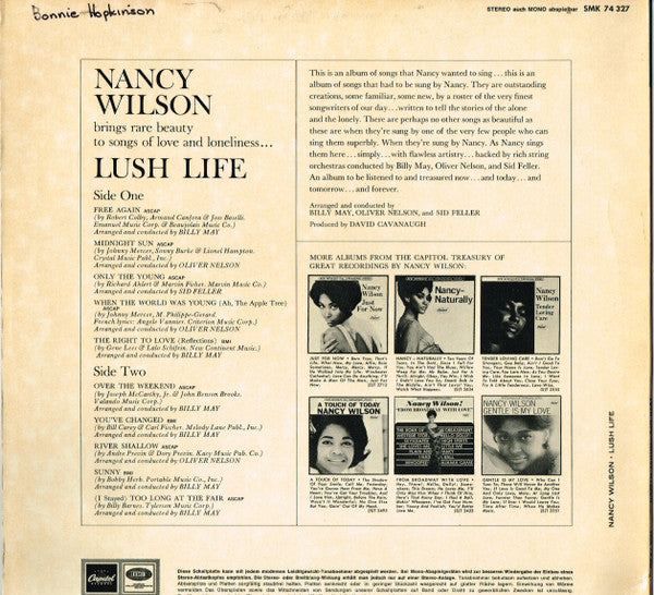 Nancy Wilson : Lush Life (LP, Album)