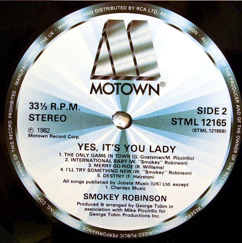 Smokey Robinson : Yes It's You Lady (LP, Album)