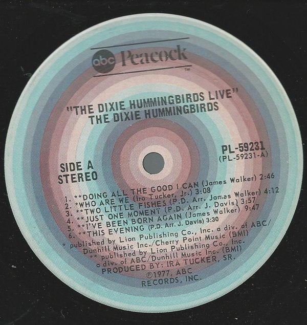 The Dixie Hummingbirds : The Dixie Hummingbirds Live (LP, Album)