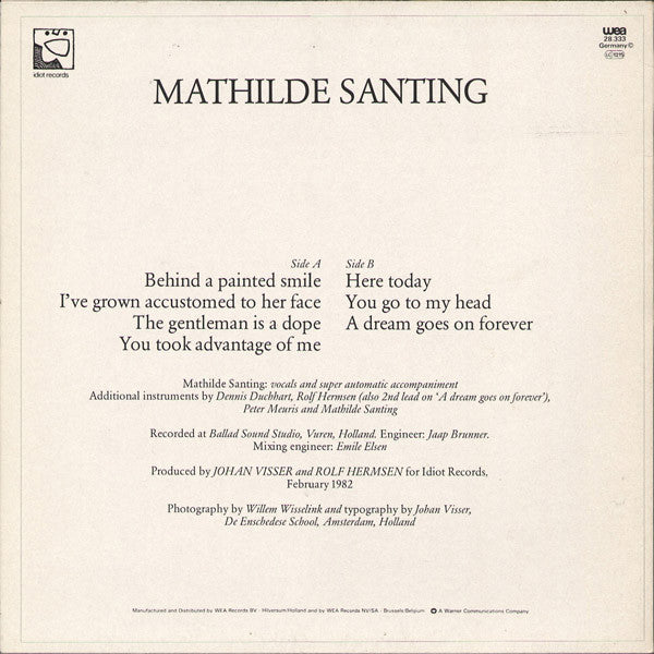 Mathilde Santing : Mathilde Santing (10", MiniAlbum)