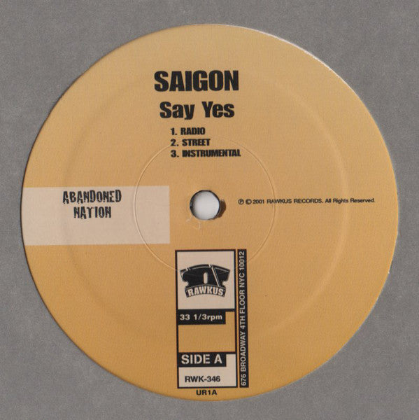 Saigon : Say Yes (12", Single)