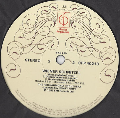 Philharmonia Orchestra, Henry Krips : Wiener Schnitzel (LP, RE)