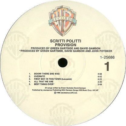 Scritti Politti : Provision (LP, Album)