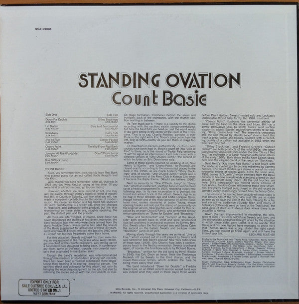 Count Basie : Standing Ovation (LP, Album)