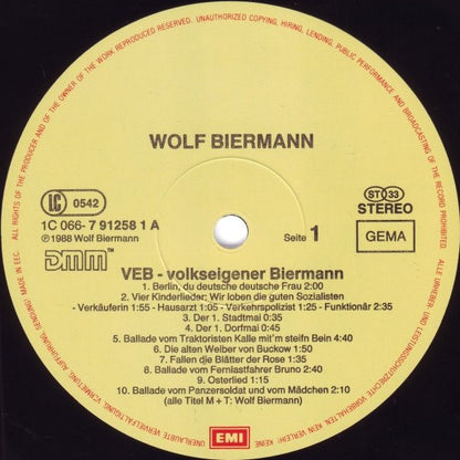 Wolf Biermann : VEB (Volkseigener Biermann) (LP, Album)