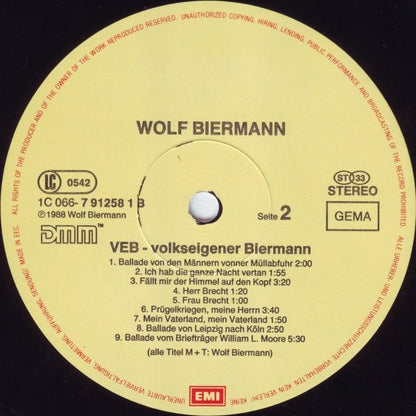 Wolf Biermann : VEB (Volkseigener Biermann) (LP, Album)