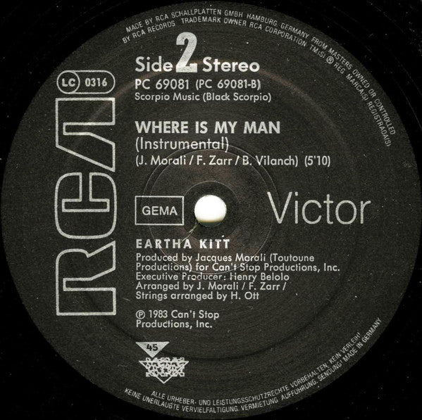 Eartha Kitt : Where Is My Man (12", Maxi)