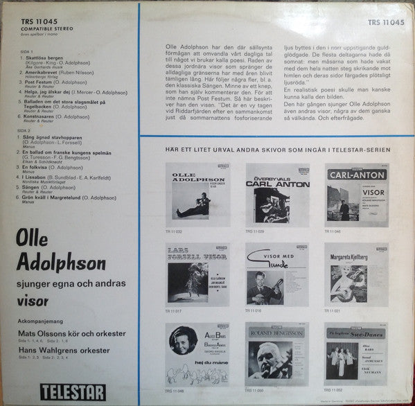 Olle Adolphson : Sjunger Egna Och Andras Visor (LP, Comp)