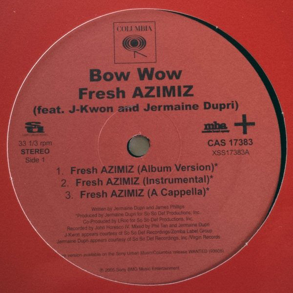 Bow Wow : Fresh Azimiz (12", Promo)