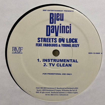 Bleu Davinci Featuring Fabolous & Young Jeezy : Streets On Lock (12", Promo)