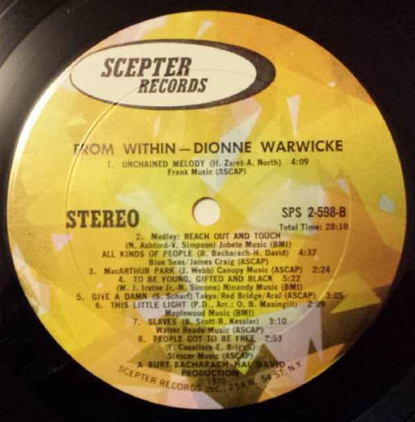 Dionne Warwick : From Within (2xLP, Album, Mon)