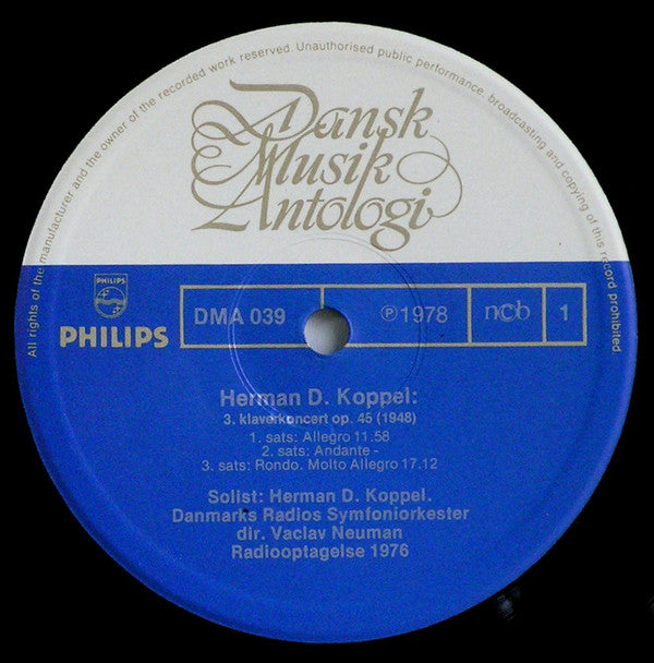 Herman D. Koppel : 3. Klaverkoncert, Opus 45 / Obokoncert, Opus 82 (LP)