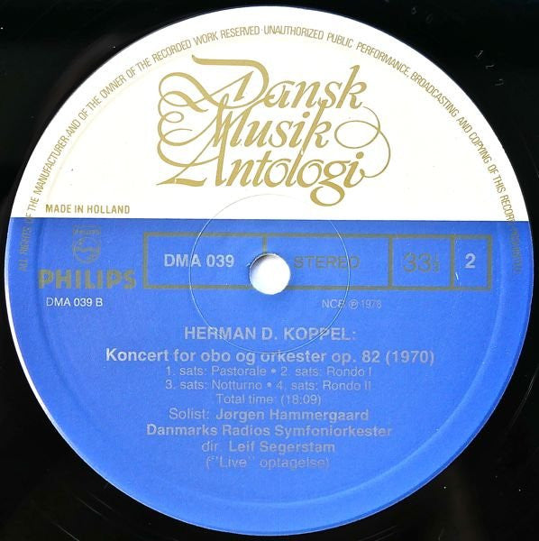 Herman D. Koppel : 3. Klaverkoncert, Opus 45 / Obokoncert, Opus 82 (LP)