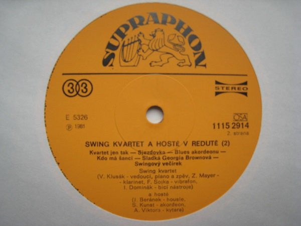 Swing Kvartet : Swing Kvartet V Redutě (2) (LP, Album, RP)