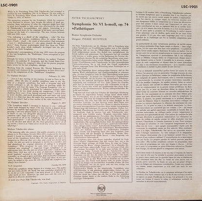 Pyotr Ilyich Tchaikovsky - Pierre Monteux, Boston Symphony Orchestra : Pathétique Symphony (LP, Album)