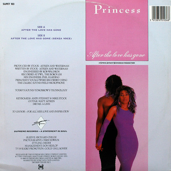 Princess : After The Love Has Gone (12")