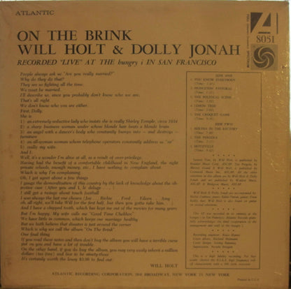 Will Holt &  Dolly Jonah : On The Brink  (LP, Album)