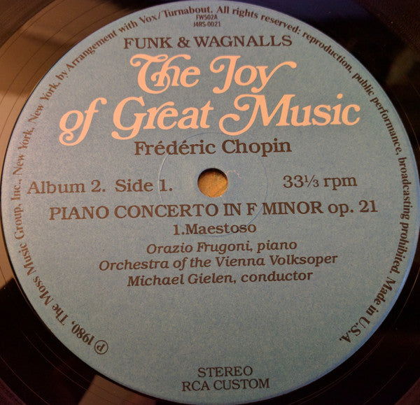 Frédéric Chopin : Piano Concerto In F Minor; Fantasy-Impromptu In C-Sharp Minor (LP, Album)