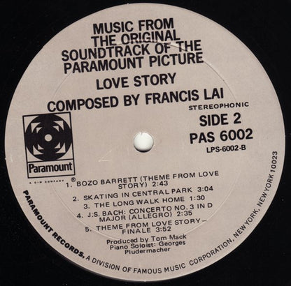 Francis Lai : Love Story - Music From The Original Soundtrack (LP, Album, Mon)