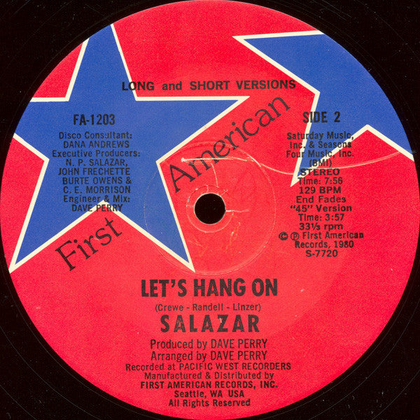 Salazar (2) : 1-2-3 / Let's Hang On (12")