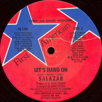 Salazar (2) : 1-2-3 / Let's Hang On (12")