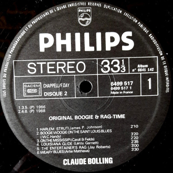 Claude Bolling : Original Boogie & Ragtime (2xLP, Comp, Gat)